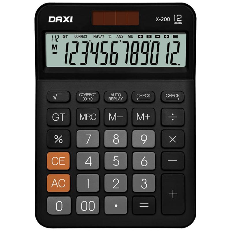 Daxi X-200 Masaüstü Hesap Makinesi 12 Haneli Siyah