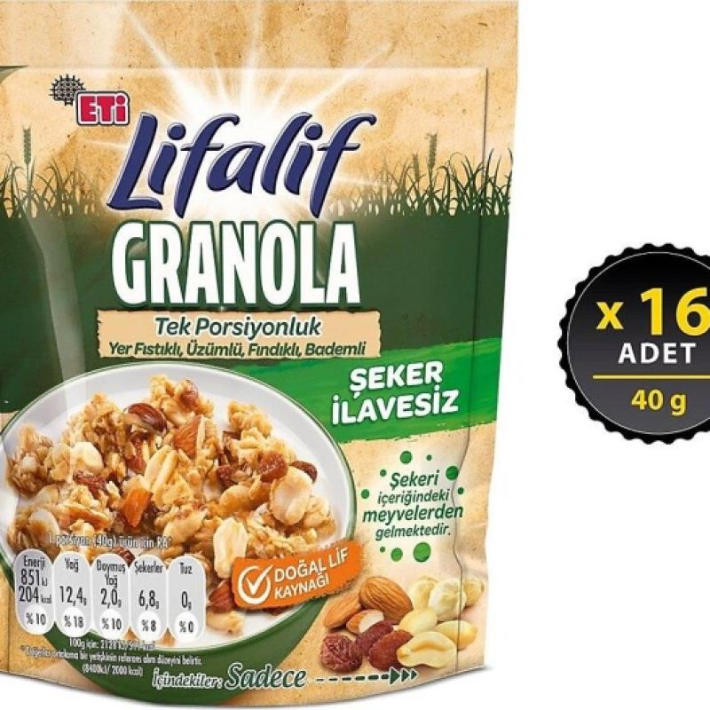 Eti Lifalif Kuruyemişli Granola 40 Gr 16 Adet