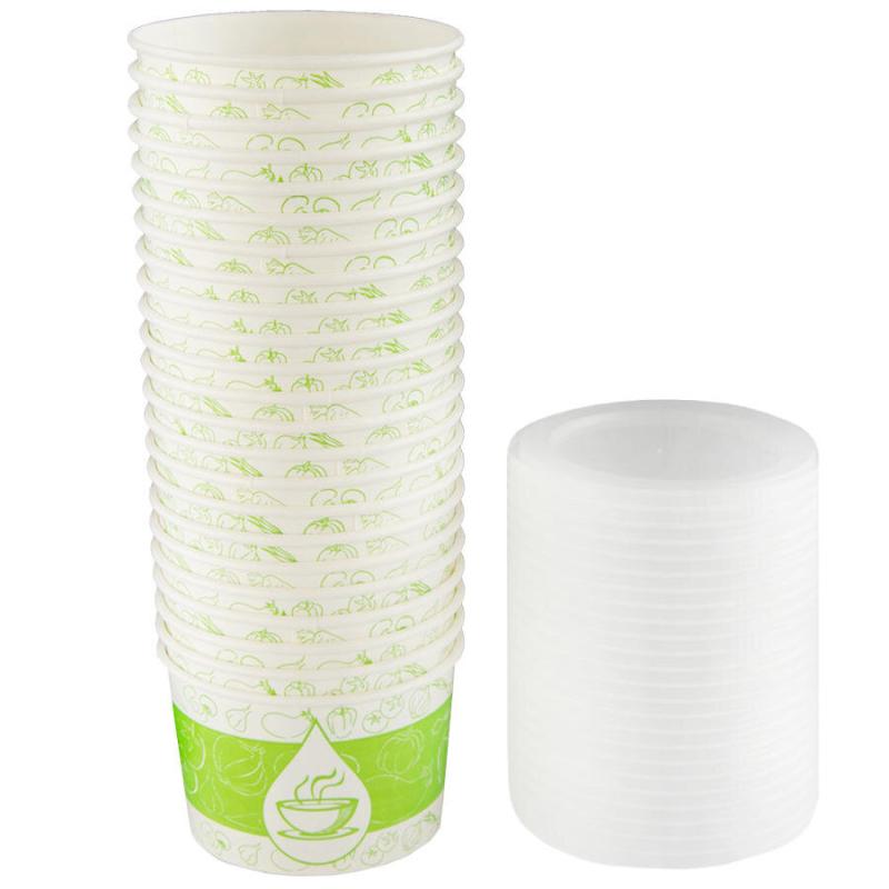 Asorty Karton Çorba Kasesi 500 Parça Kapaklı 16oz 400cc 