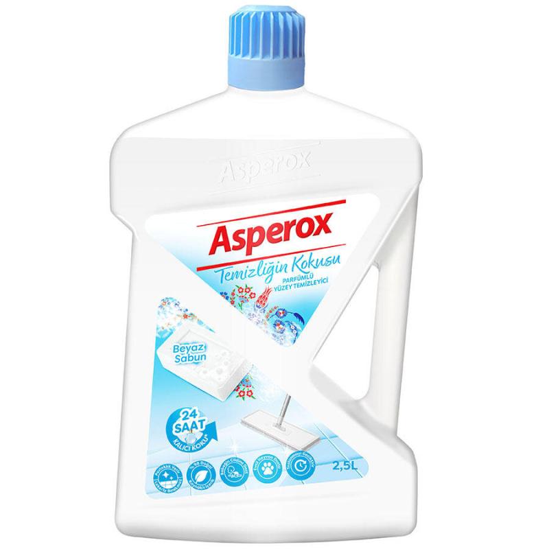 Asperox Parfümlü Yüzey Temizleyici Temizliğin Kokusu Beyaz Sabun 2,5 litre