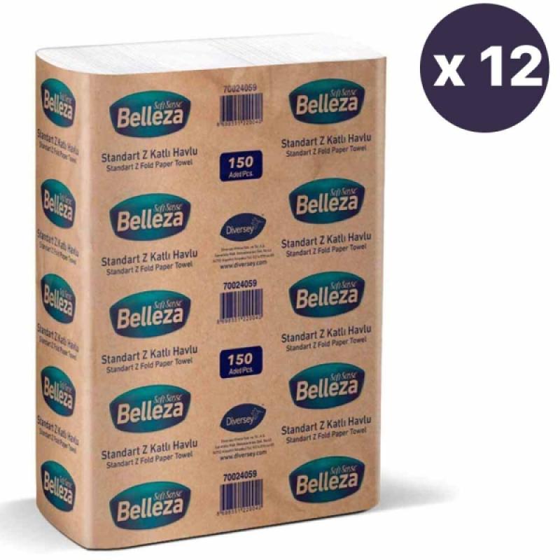 Belleza Standart Z Katlı Havlu 20x24 Cm 150 Li 12 Paket