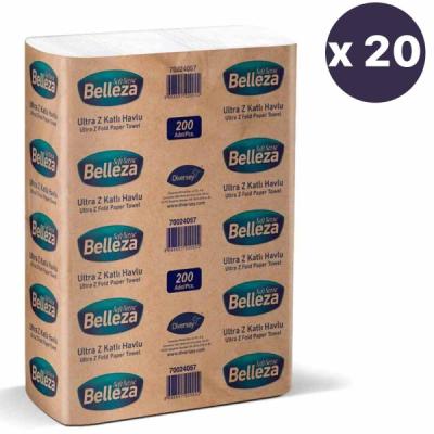 Belleza Ultra Z Katlı Havlu 23x24 Cm 200 Lü 20 Paket