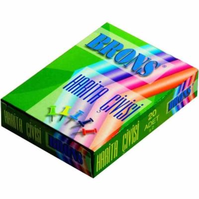 Brons Harita Çivisi Renkli BR-357 20 Li