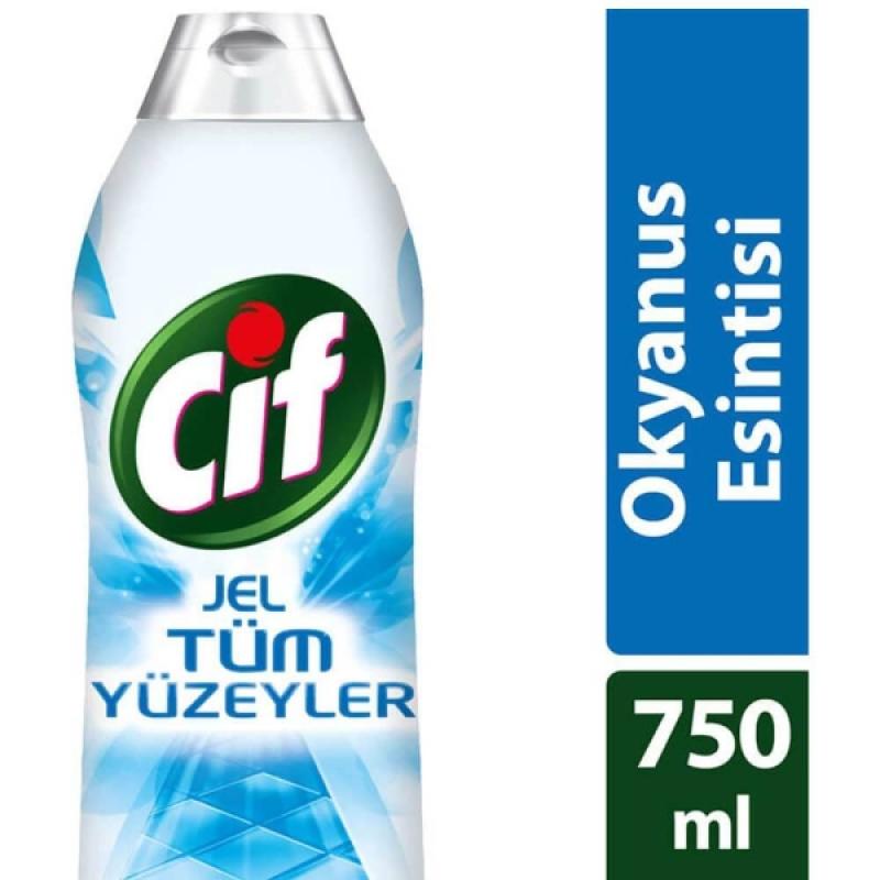 Cif Tüm Yüzeyler İçin Jel Temizleyici Okyanus Esintisi 750 Ml