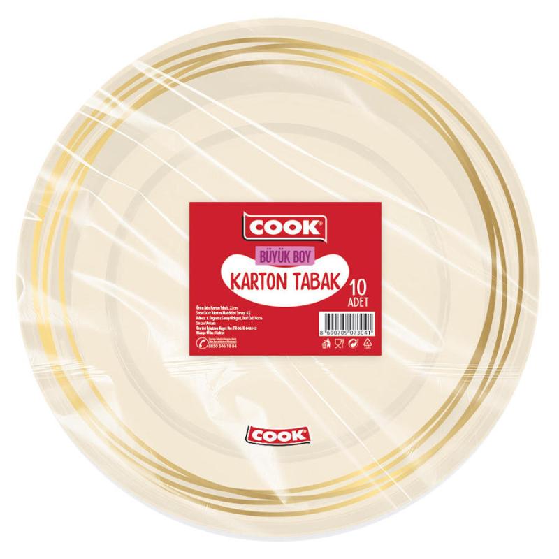 Cook Karton Tabak Büyük 10'lu