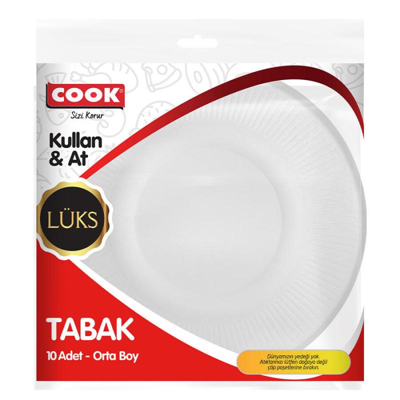 Cook Lüks Plastik Tabak Orta 10'lu