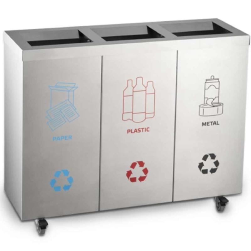 Dayco Dikdörtgen Geri Dönüşüm Kovası 3 Lü 304 S.S