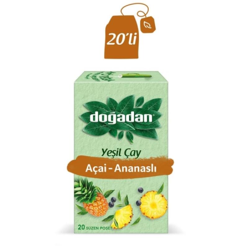 Doğadan Yeşilçay Ananas Açai Bitki Çayı 20 Li