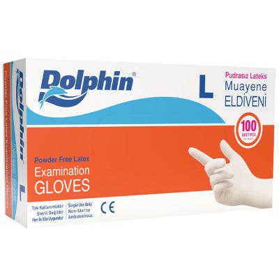 Dolphin Latex Muayene Eldiveni Pudrasız Large 100'lü Paket