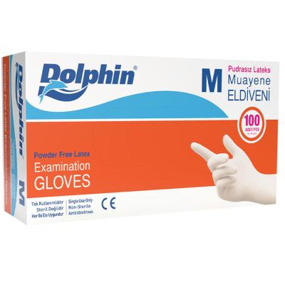 Dolphin Latex Muayene Eldiveni Pudrasız Medium 100'lü Paket