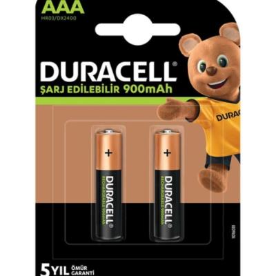 Duracell Şarj Edilebilir AAA İnce Kalem Pil 900 mAh 2 Li Paket
