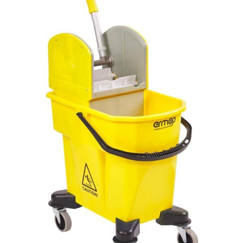 Ermop Tek Bölmeli Presli Temizlik Kovası Pls. 20 Litre Sarı