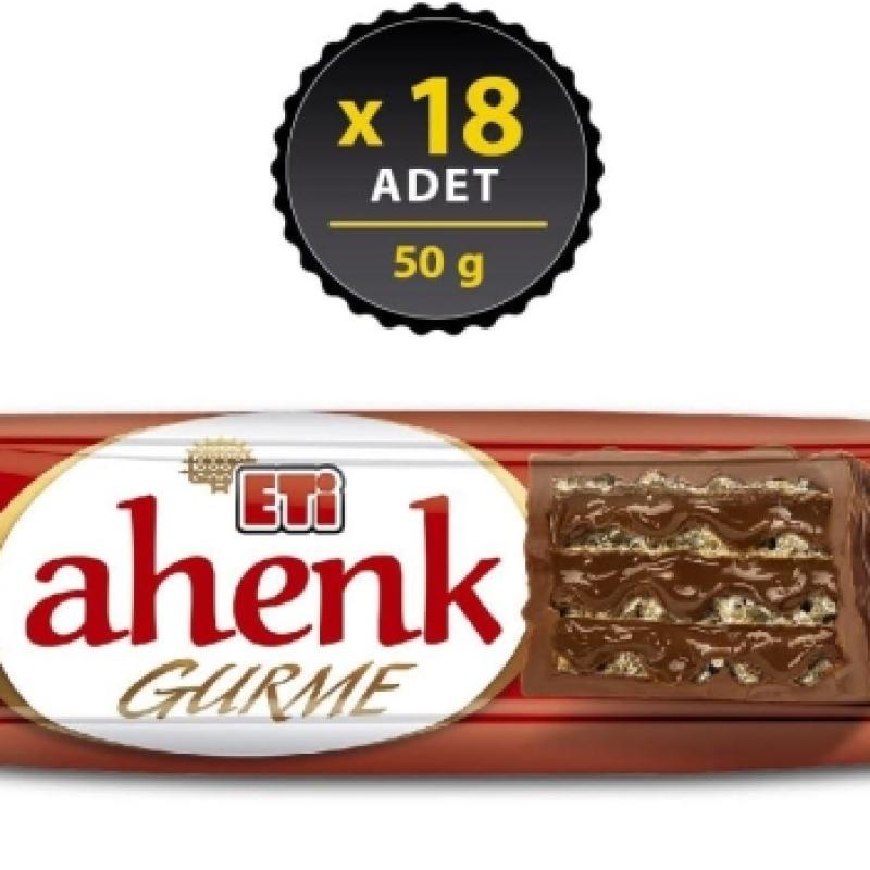Eti Ahenk Gurme Çikolata Kaplı Fındık Kremalı Gofret 50 Gr 18 Adet