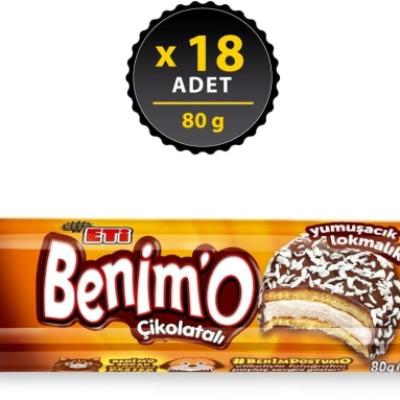 Eti Benimo Lokmalık Çikolatalı Bisküvi 80 Gr 18 Adet