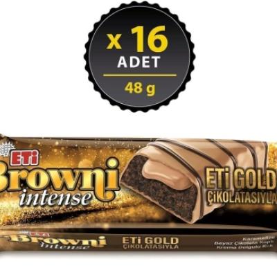 Eti Browni Intense Gold Çikolatalı Kek 48 Gr 16 Adet