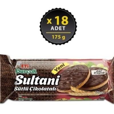 Eti Burçak Sultani Sütlü Çikolatalı Yulaflı Bisküvi 175 Gr 18 Adet