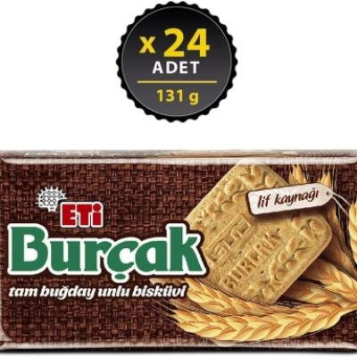 Eti Burçak Tam Buğday Unlu Bisküvi 131 Gr 24 Adet