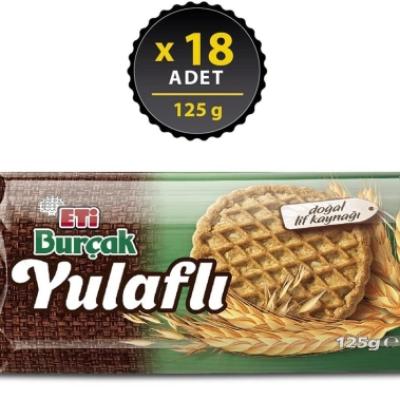 Eti Burçak Yulaflı Bisküvi 125 Gr 18 Adet