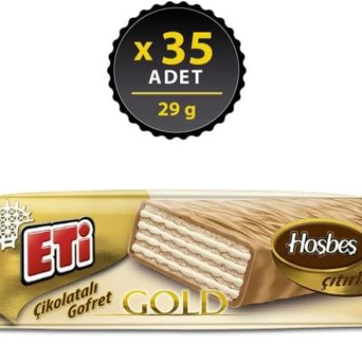 Eti Çikolatalı Gofret Beyaz Çikolata Kaplı Sütlü Kremalı 29 Gr 35 Adet