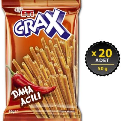 Eti Crax Acılı Çubuk Kraker 50 Gr 20 Adet
