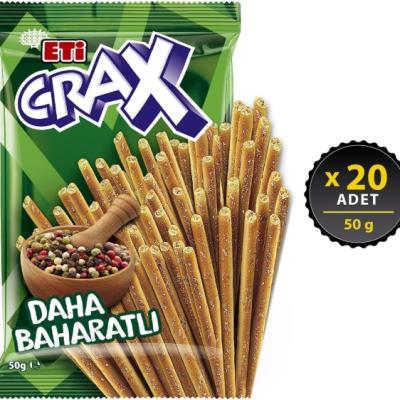 Eti Crax Baharatlı Çubuk Kraker 50 Gr 20 Adet