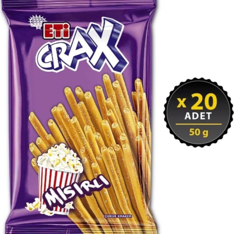 Eti Crax Mısırlı Çubuk Kraker 50 Gr 20 Adet