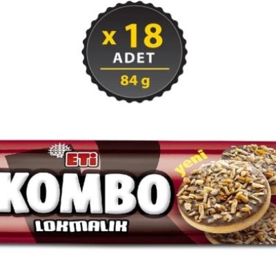 Eti Kombo Lokmalık Bisküvi 84 Gr 18 Adet