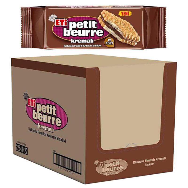 Eti Petit Beurre Kakaolu Fındık Kremalı Bisküvi 270 g x 15'li