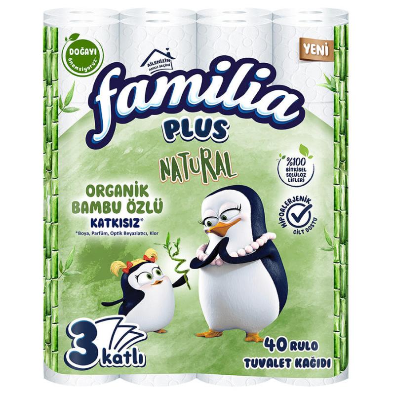 Familia Plus Natural Bambu Tuvalet Kağıdı 3 Katlı 40'lı