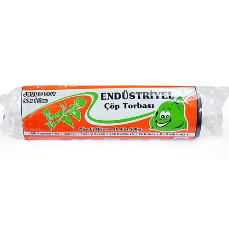 Kazanç Endüstriyel Jumbo Siyah Çöp Torbası 80x110 Cm 10 Lu 20 Paket