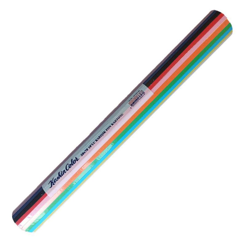 Keskin Color Fon Kartonu 50 cm x 70 cm Karışık 10 Renk