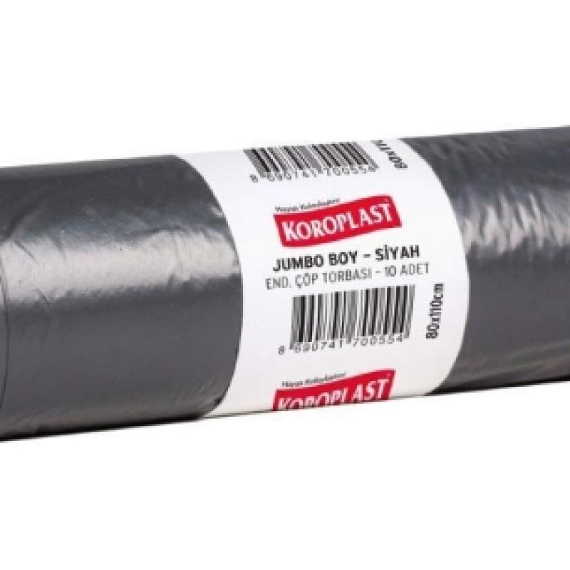 Koroplast Endüstriyel Çöp Torbası Jumbo 80x110 Cm Siyah 400 Gr