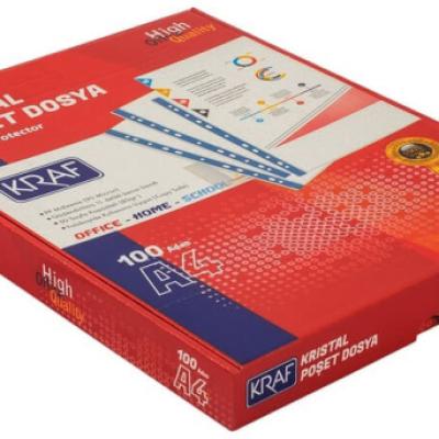 Kraf Kristal Poşet Dosya A4 100 Lü 1001