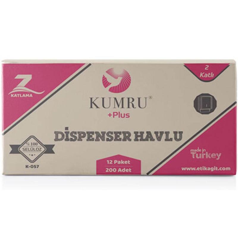 Kumru Plus Z Katlama Dispenser Havlu 200 Lü x 12 Paket