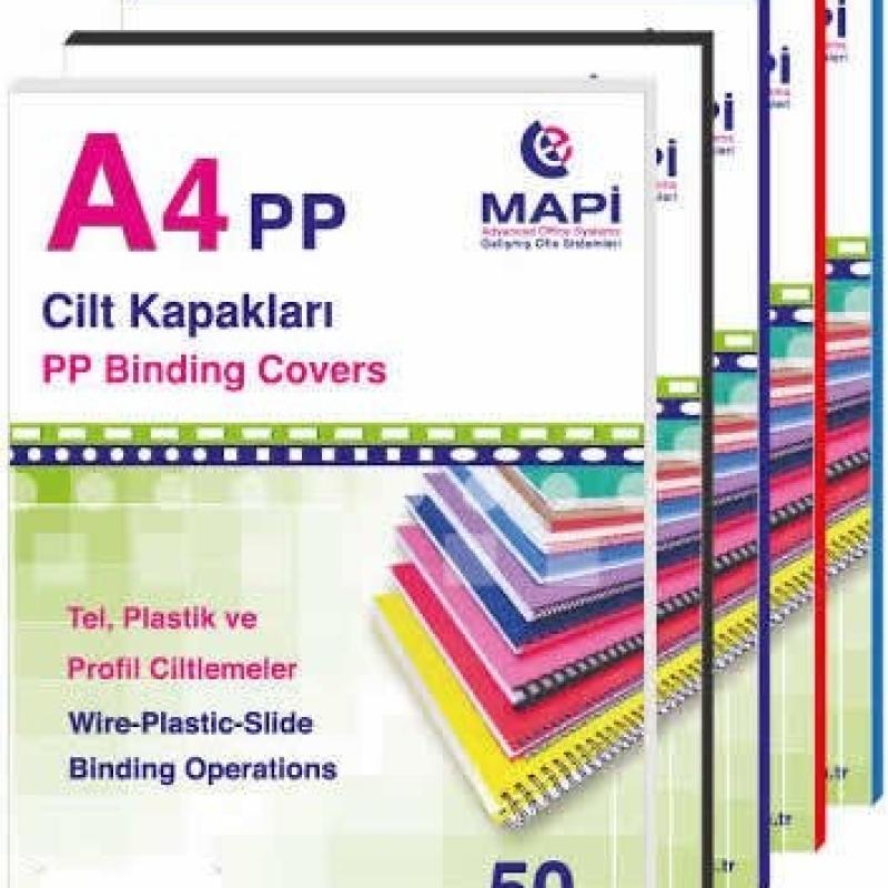 Mapibind 450 Mic PP A4 Cilt Kapağı Şeffaf Buzlu 50 Li