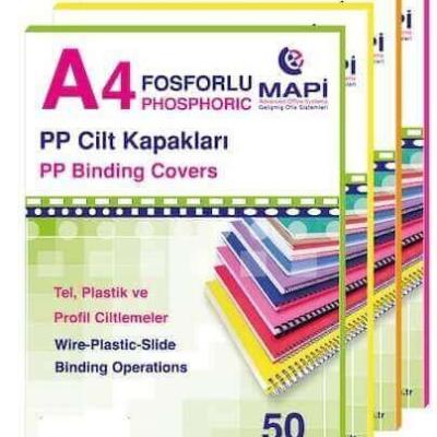 Mapibind 450 Mic PP A4 Cilt Kapağı Şeffaf Mor 50 Li