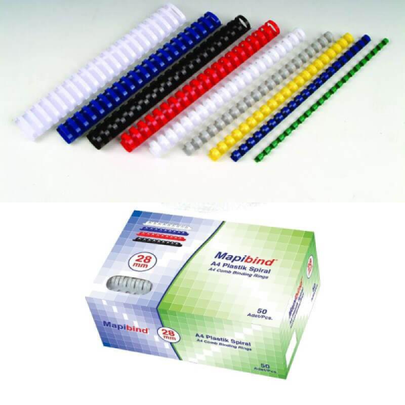 Mapibind 50 mm Plastik Spiral Beyaz 50 Li