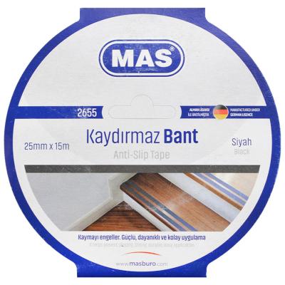 Mas Kaydırmaz Bant 25 mm 15 m Siyah