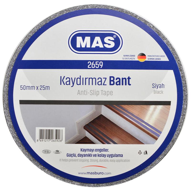 Mas Kaydırmaz Bant 50 mm x 25 m Siyah