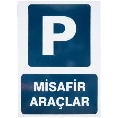 Misafir Araçlar PVC Uyarı Levhası 16 cm x 24 cm