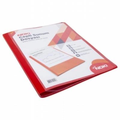 Noki Sunum Dosyası Cepli 20 Yaprak Kırmızı