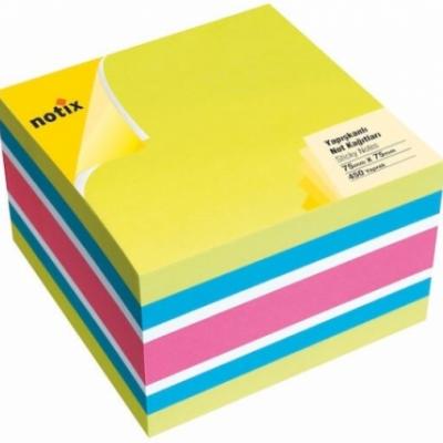 Notix Yapışkanlı Not Kağıdı Neon 4 Renk Küp 450 Yaprak 75x75 mm (N-4RK-N-7575)