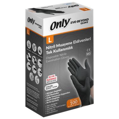 Only Glove Nitril Muayene Eldiveni Large Siyah 100'lü