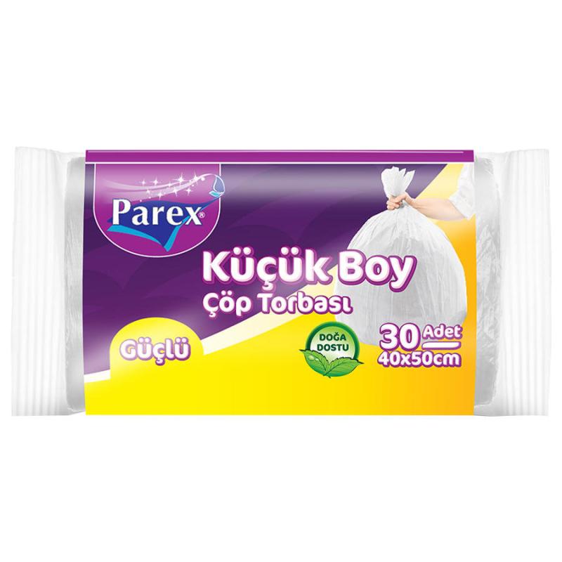 Parex Güçlü Çöp Torbası Küçük Boy Şeffaf 30'lu Paket