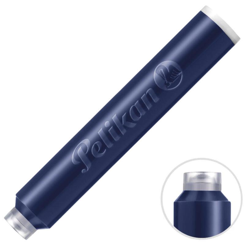 Pelikan 4001 Kısa Dolma Kalem Kartuşu Mavi Siyah 6'lı