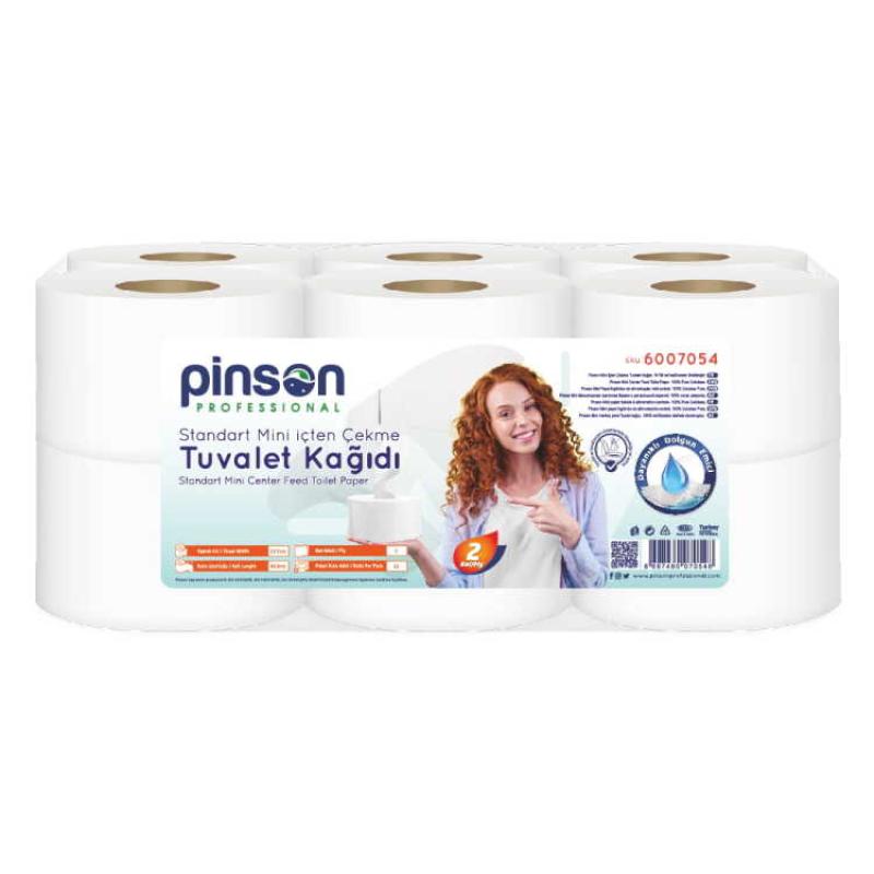 Pinson Standart Mini İçten Çekmeli Tuvalet Kağıdı 12 Li 80 Mt