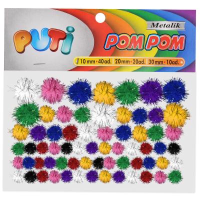 Pon Pon Peluş Karışık Renk Metalik