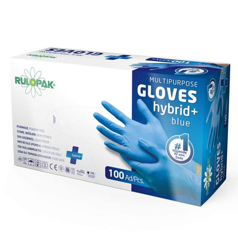 Rulopak PE Eldiven Mavi Medium 100'lü Paket