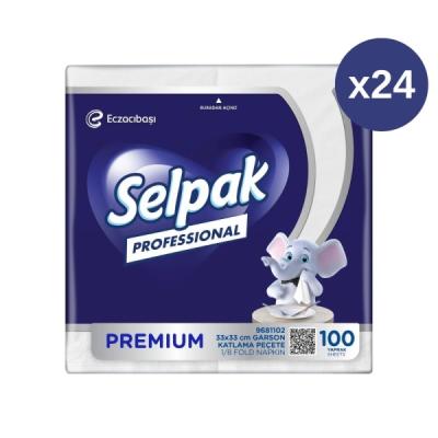 Selpak Professional Premium Garson Katlama Peçete 33x33 100 Lü 24 Paket