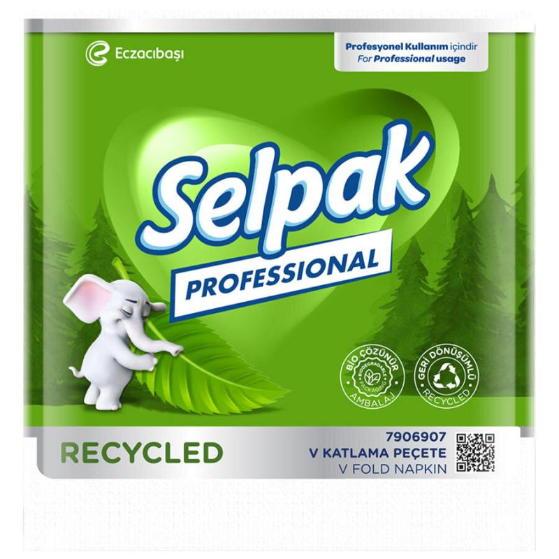 Selpak Profesyonel Recycled V Katlı Peçete  250 Yaprak x 18'li Paket